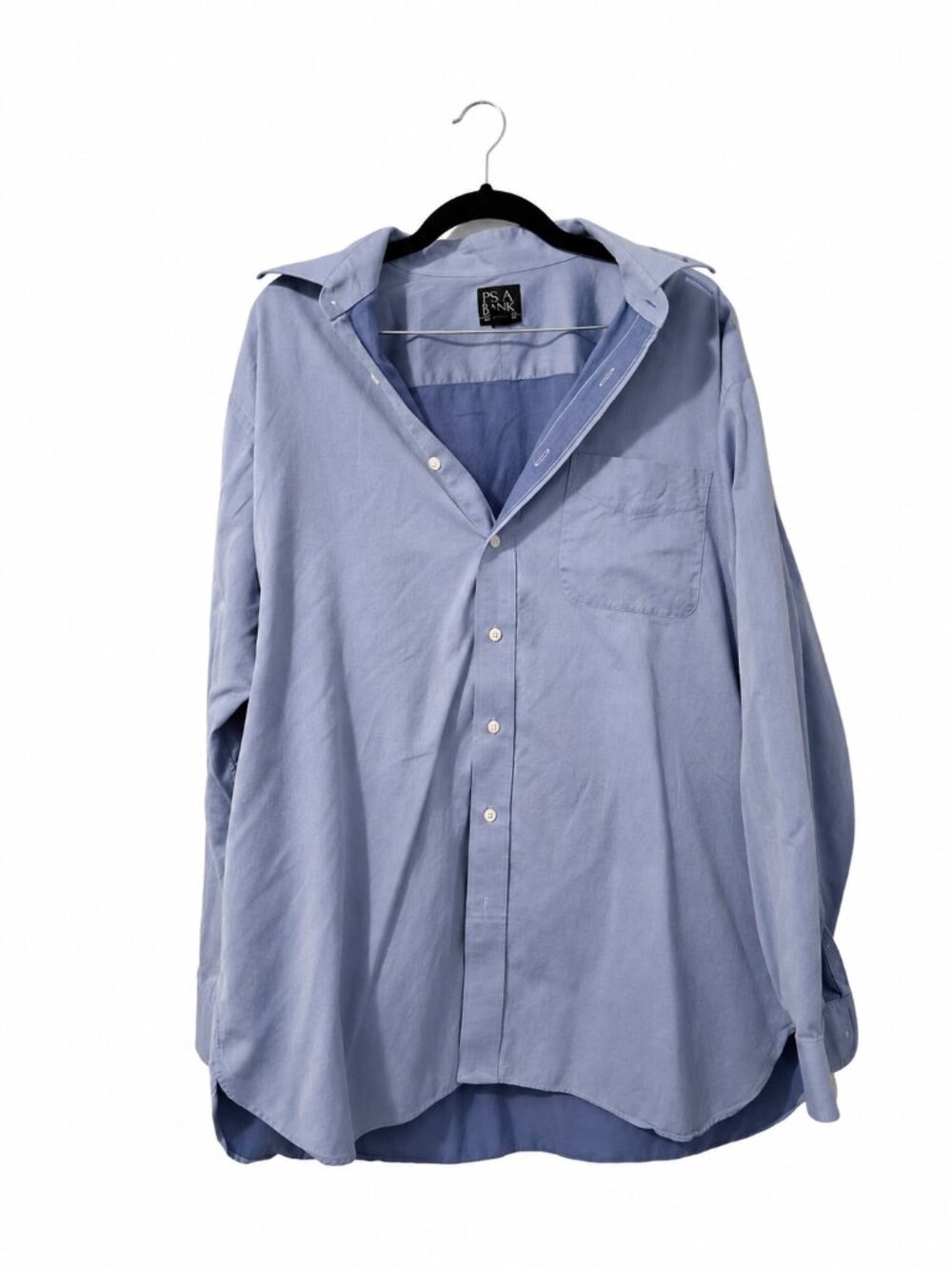 JoS. A. Bank Men's Blue Twill Dress Shirt 16.5 35 100% Cotton Long Sleeve